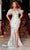 Portia and Scarlett PS22523 - Feather Ornate Prom Dress Special Occasion Dress 0 / Silver
