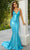 Portia and Scarlett PS22528 - Backless Metallic Evening Dress Evening Dresses 0 / Blue