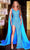 Portia and Scarlett PS22542 - Angel Caped Evening Gown Special Occasion Dress 0 / Blue