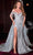 Portia and Scarlett PS22579 - Embellished Off-shoulder Long Gown Special Occasion Dress 0 / Silver-Ab