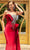 Portia and Scarlett - PS22626 Rhinestone Velvet Sculpted Gown Prom Dresses 0 / Red