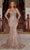 Portia and Scarlett - PS22909 Cold Shoulder Fitted Embellished Gown Prom Dresses 0 / Rose Gold