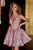 Portia and Scarlett PS23005 - Plunging V-Neck Sequin Cocktail Dress Cocktail Dresses 0 / Pink
