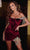 Portia and Scarlett PS23150 - Fringed Velvet Sheath Cocktail Dress Special Occasion Dress 0 / Red