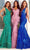 Portia and Scarlett PS23200 - Embellished V-Neck Prom Gown Evening Dresses 0 / Blue