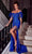 Portia and Scarlett PS23302 - Feathered Sleeve Beaded Evening Gown Special Occasion Dress 0 / Cobalt