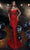 Portia and Scarlett PS23372 - Metallic Corset Evening Gown Special Occasion Dress 0 / Red