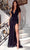 Portia and Scarlett PS23379 - Plunging Halter Beaded Prom Gown Special Occasion Dress 0 / Black