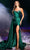 Portia and Scarlett PS23390 - Jeweled Foldover Prom Gown Special Occasion Dress 0 / Emerald