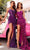 Portia and Scarlett PS23407 - Sequin Corset Prom Dress with Slit Prom Dresses 0 / Grape