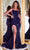 Portia and Scarlett PS23408 - Asymmetrical Sequin Prom Gown Evening Dresses 0 / Navy