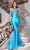 Portia and Scarlett PS23445 - Lace Applique Evening Gown Special Occasion Dress 0 / Blue