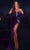 Portia and Scarlett PS23672 - V Neck High Slit Sheath Dress Special Occasion Dress 0 / Purple
