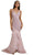 Portia and Scarlett - PS6826 V Neck Feathered Dress Prom Dresses 0 / Pink
