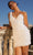 Primavera Bridal - 11040 Fully Sequined Plunging V Neckline Short Dress In White
