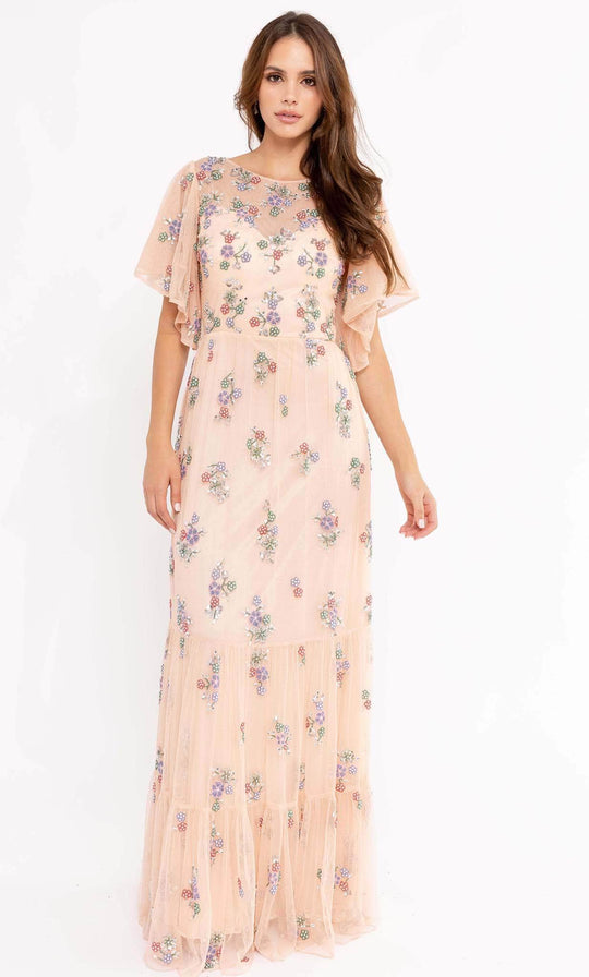 Primavera Couture 13108 - Soft-Looking Floral Long Dress