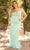 Primavera Couture 14001 - V Neck Sequined Sleeveless Gown Prom Dresses 14W / Mint