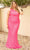 Primavera Couture 14004 - Sequined One Shoulder Prom Gown Special Occasion Dress 14W / Neon Pink