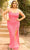 Primavera Couture 14007 - Thin Strapped Scoop Neck Dress Formal Gowns 14W / Neon Pink