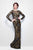 Primavera Couture - 1401 Long Sleeve Floral Sequined Long Sheath Gown - 1pc Black/Multi in Size 8 Available CCSALE