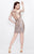 Primavera Couture - 1643 V-Neck Sequined Cocktail Dress CCSALE 0 / Dark Taupe