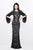 Primavera Couture 1717 Sequined Bell Sleeves Contrast Illusion Sheath Gown - 1 pc Black In Size 4 Available CCSALE 4 / Black