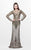 Primavera Couture - 1720 Long Sleeve Adorned Sheath Dress in Champagne CCSALE 6 / Champagne