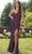 Primavera Couture - 3291 Sparkling Allover Sequin V Neck Sheath Gown Special Occasion Dress 0 / Amethyst