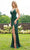Primavera Couture - 3291 Sparkling Allover Sequin V Neck Sheath Gown Special Occasion Dress 00 / Forrest Green