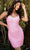 Primavera Couture - 3351 Sequined Strappy Back Fitted Cocktail Dress Special Occasion Dress 00 / Pink