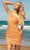 Primavera Couture - 3504 One Shoulder Side Cutout Dress Homecoming Dresses 00 / Nude Orange