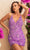 Primavera Couture - 3519 Floral Sequined Sheath Dress Homecoming Dresses 00 / Lilac