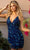 Primavera Couture - 3519 Floral Sequined Sheath Dress Homecoming Dresses 00 / Midnight