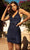 Primavera Couture - 3548 V-Neck Beaded Sheath Dress Homecoming Dresses 00 / Midnight