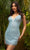 Primavera Couture - 3572 Sheer Plunge V-Neck Sequin Cocktail Dress Special Occasion Dress 00 / Powder Blue