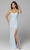 Primavera Couture - 3638 Lace-up Open Back Beaded High Slit Dress Prom Dresses 00 / Powder Blue