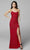 Primavera Couture - 3638 Lace-up Open Back Beaded High Slit Dress Prom Dresses 00 / Red
