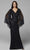 Primavera Couture - 3672 Sequined Long Bell Sleeve Sheath Dress Evening Dresses 0 / Black