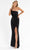 Primavera Couture - 3729 One Shoulder Asymmetrical Dress In Black