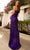 Primavera Couture - 3729 One Shoulder Asymmetrical Dress In Purple