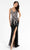 Primavera Couture - 3730 Beaded Plunging V-Neck Gown Special Occasion Dress 00 / Black Multi