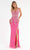 Primavera Couture - 3730 Beaded Plunging V-Neck Gown Special Occasion Dress 00 / Neon Pink