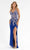 Primavera Couture - 3730 Beaded Plunging V-Neck Gown Special Occasion Dress 00 / Royal Blue