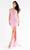 Primavera Couture - 3734 Beaded V-Neck Lace Up Back Gown Special Occasion Dress 00 / Pink