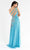 Primavera Couture - 3736 Fabulous Floral Sequined Pattern One Shoulder Ball Gown In Blue