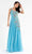 Primavera Couture - 3736 Fabulous Floral Sequined Pattern One Shoulder Ball Gown In Blue