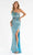 Primavera Couture - 3738 Asymmetrical Strappy Back Fully Sequined High Slit Trumpet Gown Special Occasion Dress