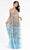 Primavera Couture - 3740 Trailing Floral Sequins Plunging V Neckline Ballgown Special Occasion Dress 00 / Slate Blue