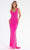 Primavera Couture - 3741 V-Neck Beaded Lace Long Gown Special Occasion Dress 00 / Neon Pink