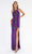 Primavera Couture - 3742 Halter Neckline Open Strappy Back Prom Dress Special Occasion Dress 00 / Purple